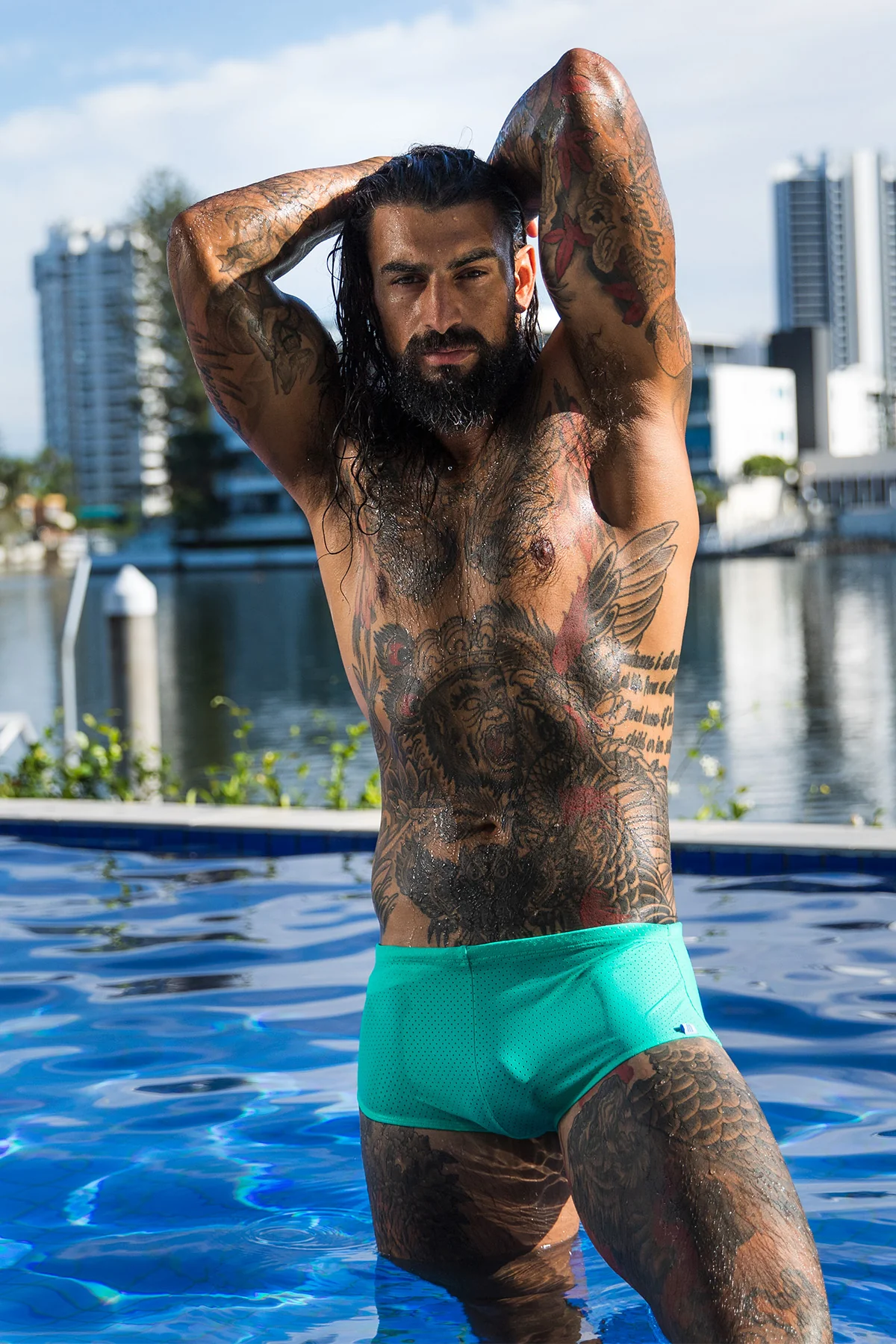 Bondi 007 Bondi Trunks Spots Green - Image 3