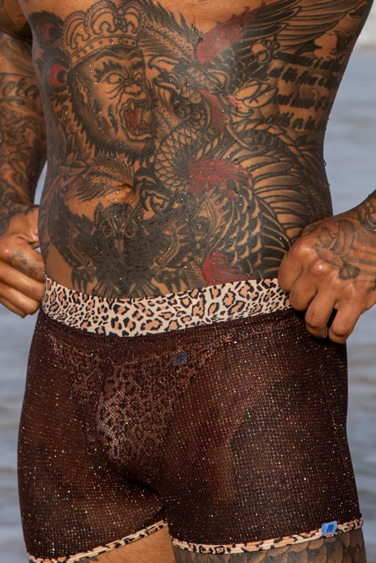California Kiss 008 Aruba Shorts Chocolate & Leopard - Image 10