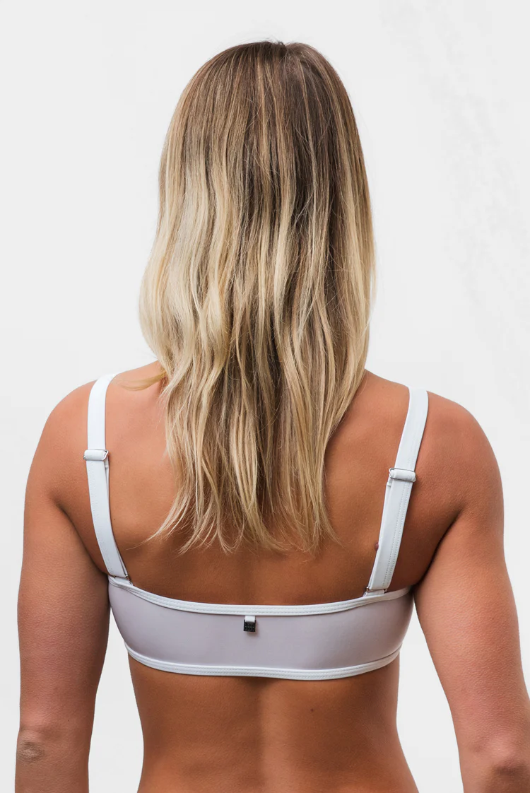 Sheer Vision Crop Bandeau Bikini Top White - Image 3